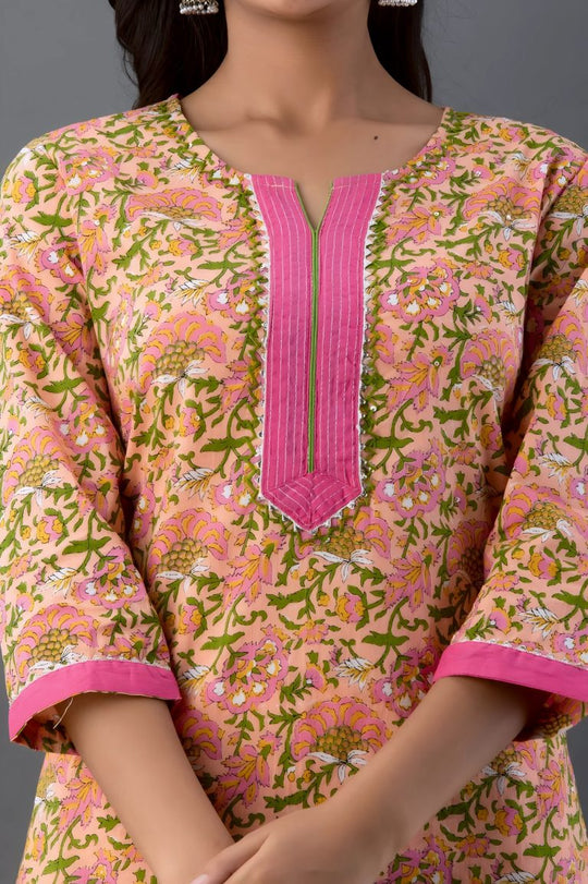 Multicoloured Jaipuri Print Salwar Set