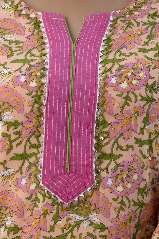 Multicoloured Jaipuri Print Salwar Set