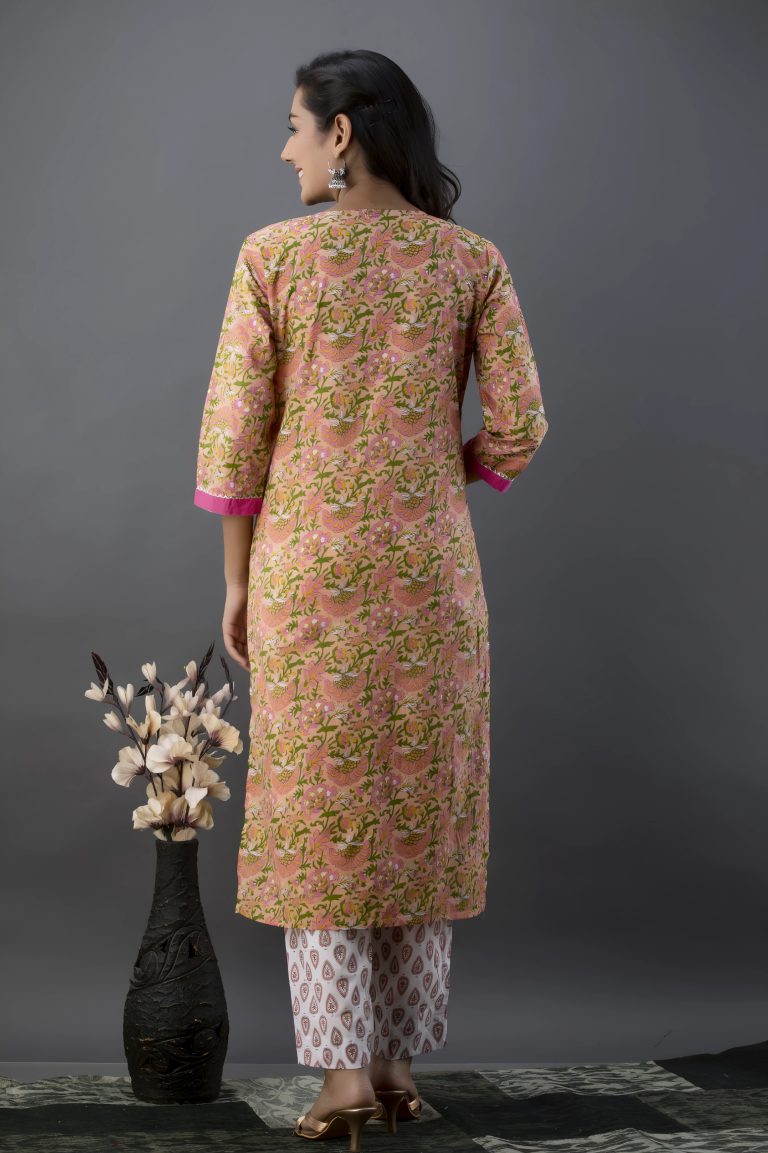Multicoloured Jaipuri Print Salwar Set