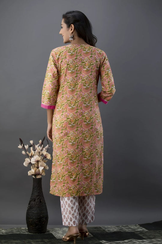 Multicoloured Jaipuri Print Salwar Set