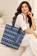 Indrani Blue Tote Handbag
