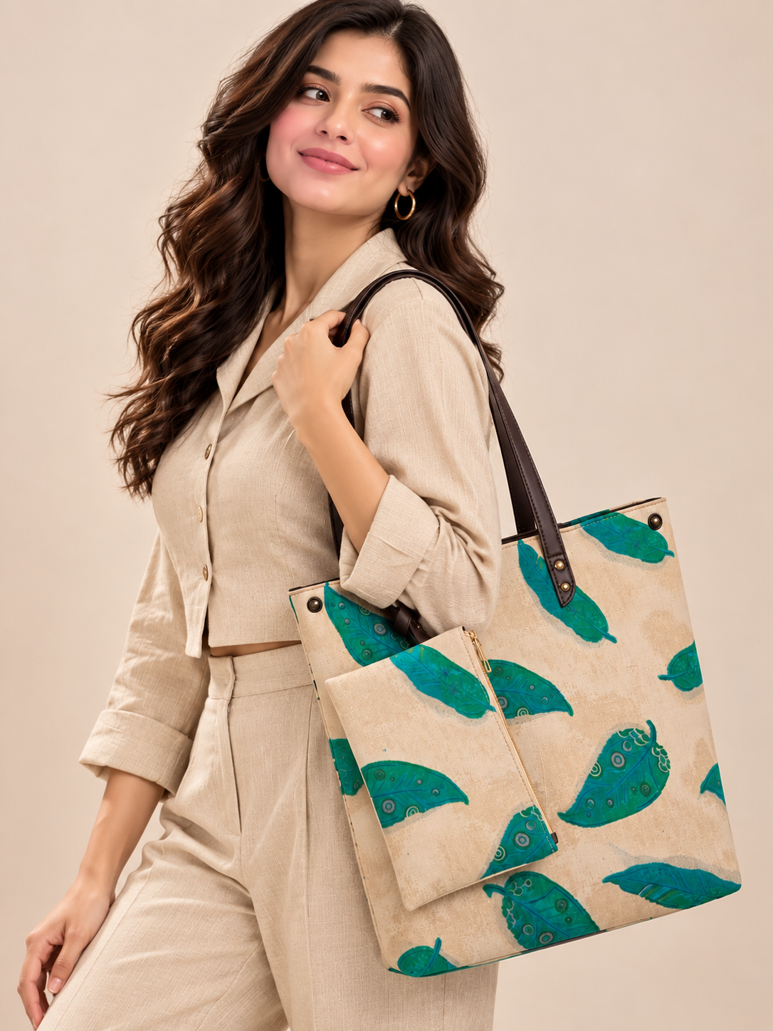 Aurelia Leaf Tote Handbag