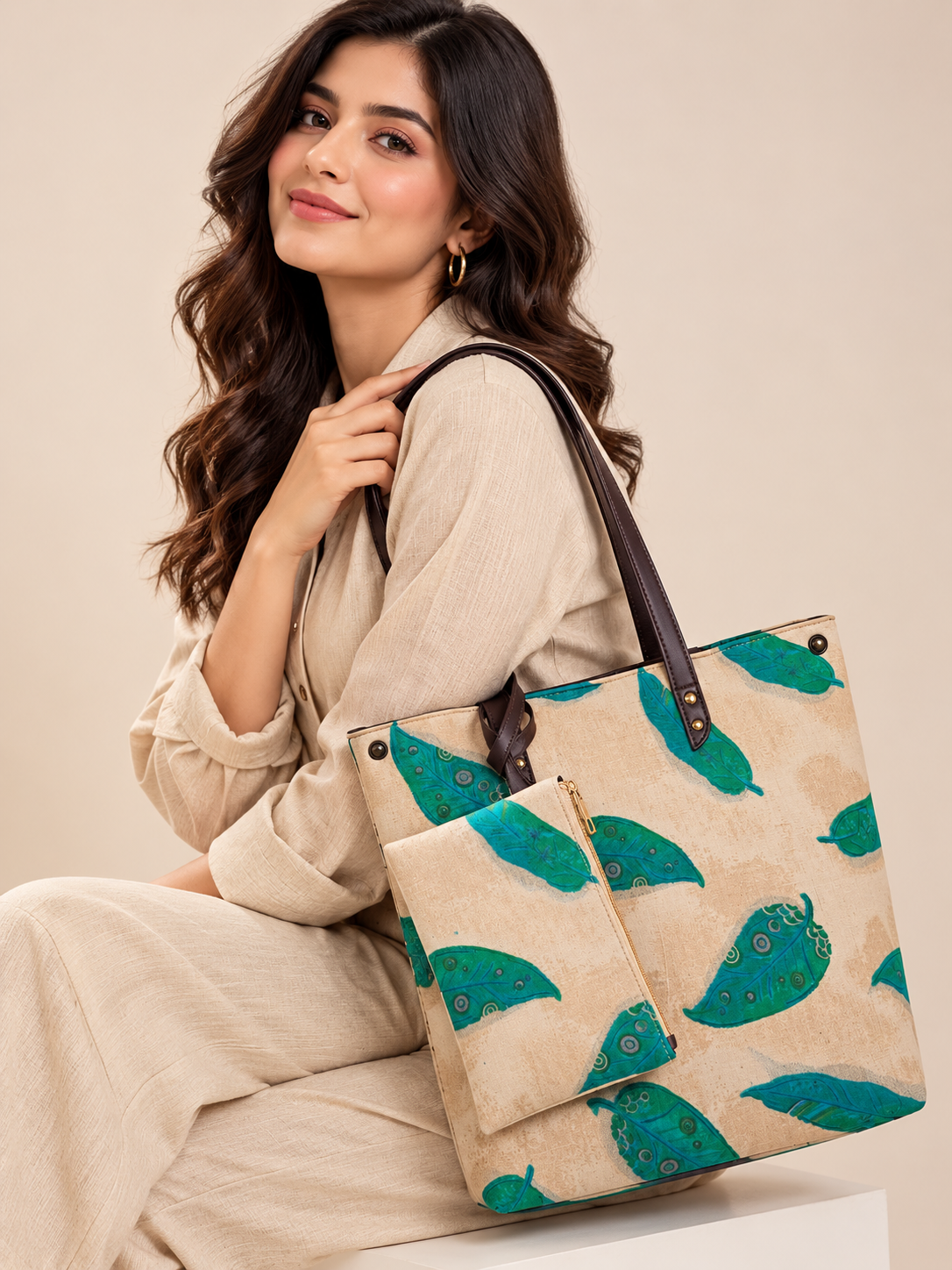Aurelia Leaf Tote Handbag