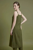 Olive Green Embroidered Kurta Set