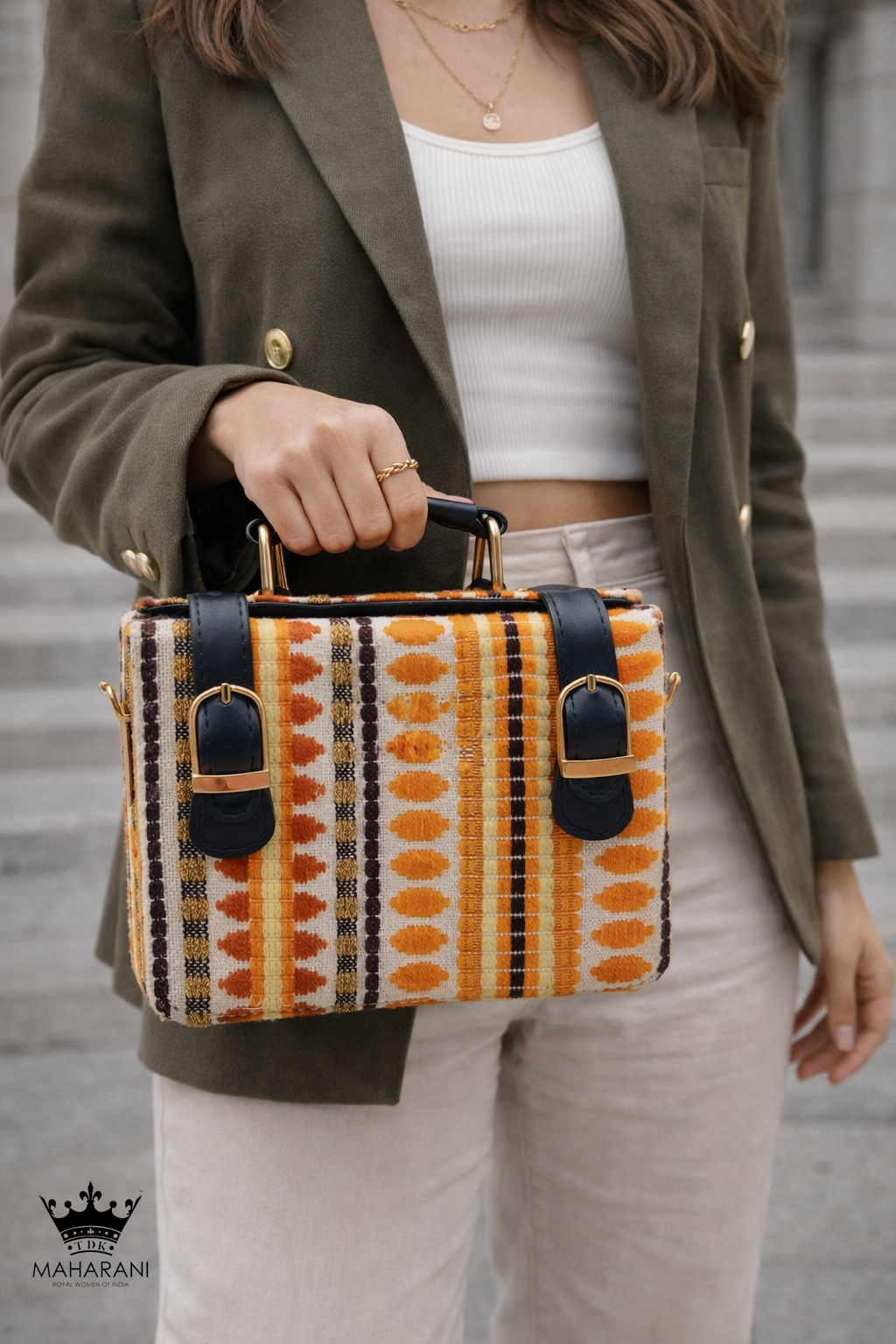 Orange Madame Briefcase Handbag