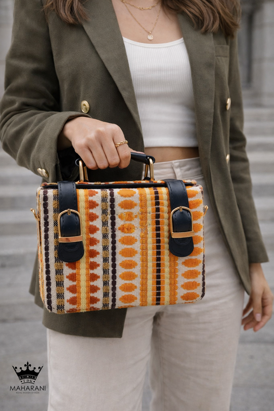 Orange Madame Briefcase Handbag