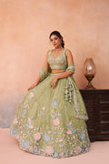 Floral Sequins with Beads Floral Embroidery Lehenga