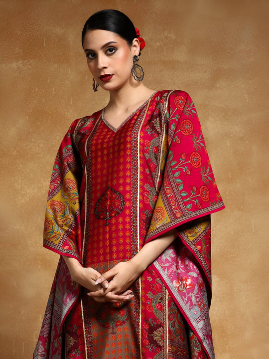 Multicoloured Print Work Kurta Set