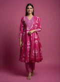 Rani Pink Kali Work Anarkali Salwar Set