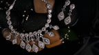 Silver Real American Diamond Designer Jewellery Choker Set