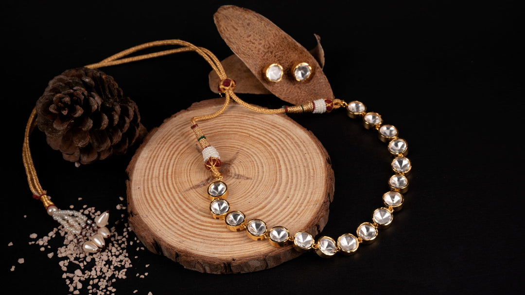 Gold Kundan Jewellery Choker Set