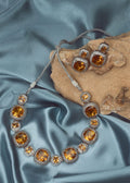 Dark Yellow Real American Diamond Choker Set