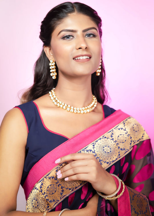 Gold Two Layer Kundan Jewellery Set