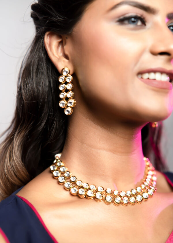 Gold Two Layer Kundan Jewellery Set