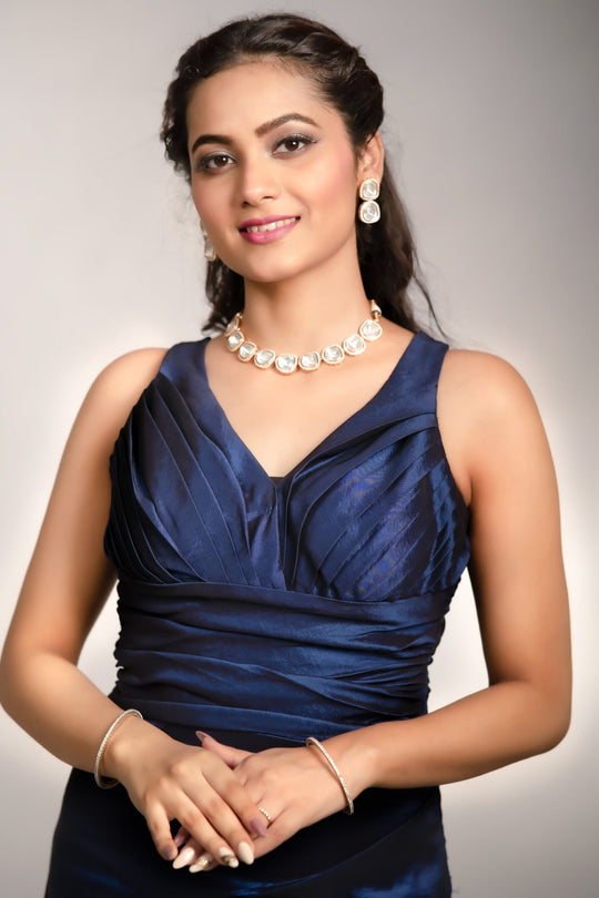 Gold Stonework Designer Jewellery Set