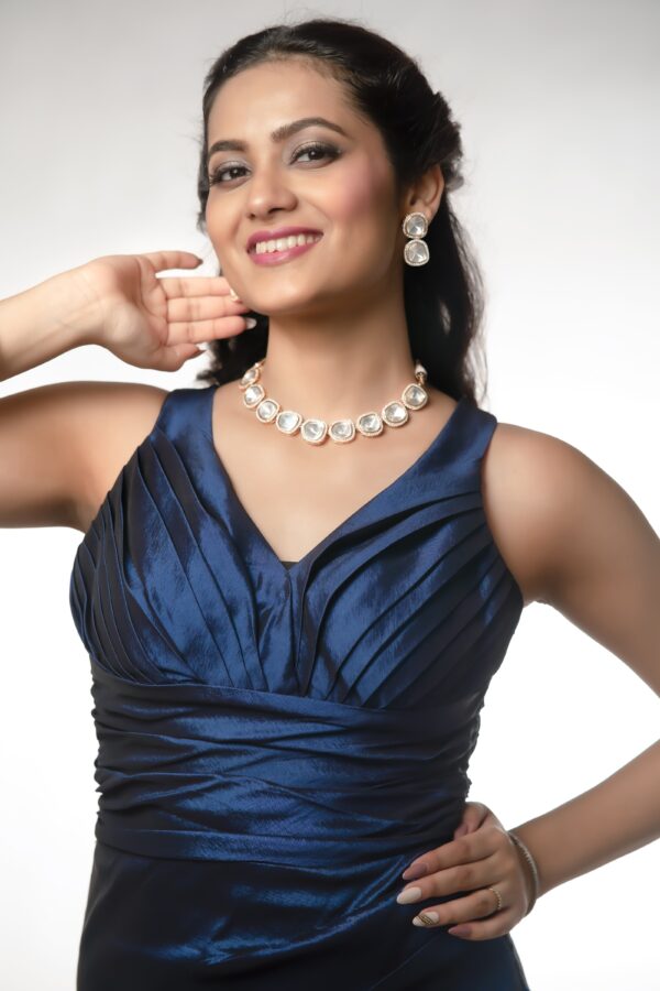 Gold Stonework Designer Jewellery Set