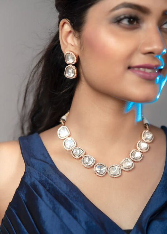 Gold Stonework Designer Jewellery Set