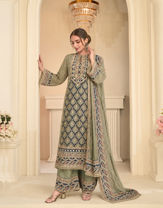Mint Green Multi Embroidered Salwar Set