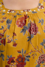 Yellow Multicoloured Floral Jaipuri Print Salwar Set