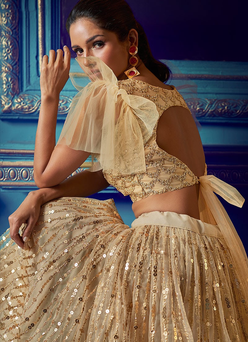 Gold Blouse and lehenga in assorted colors | Party Wear Lehengas | Chiro's  By Jigyasa