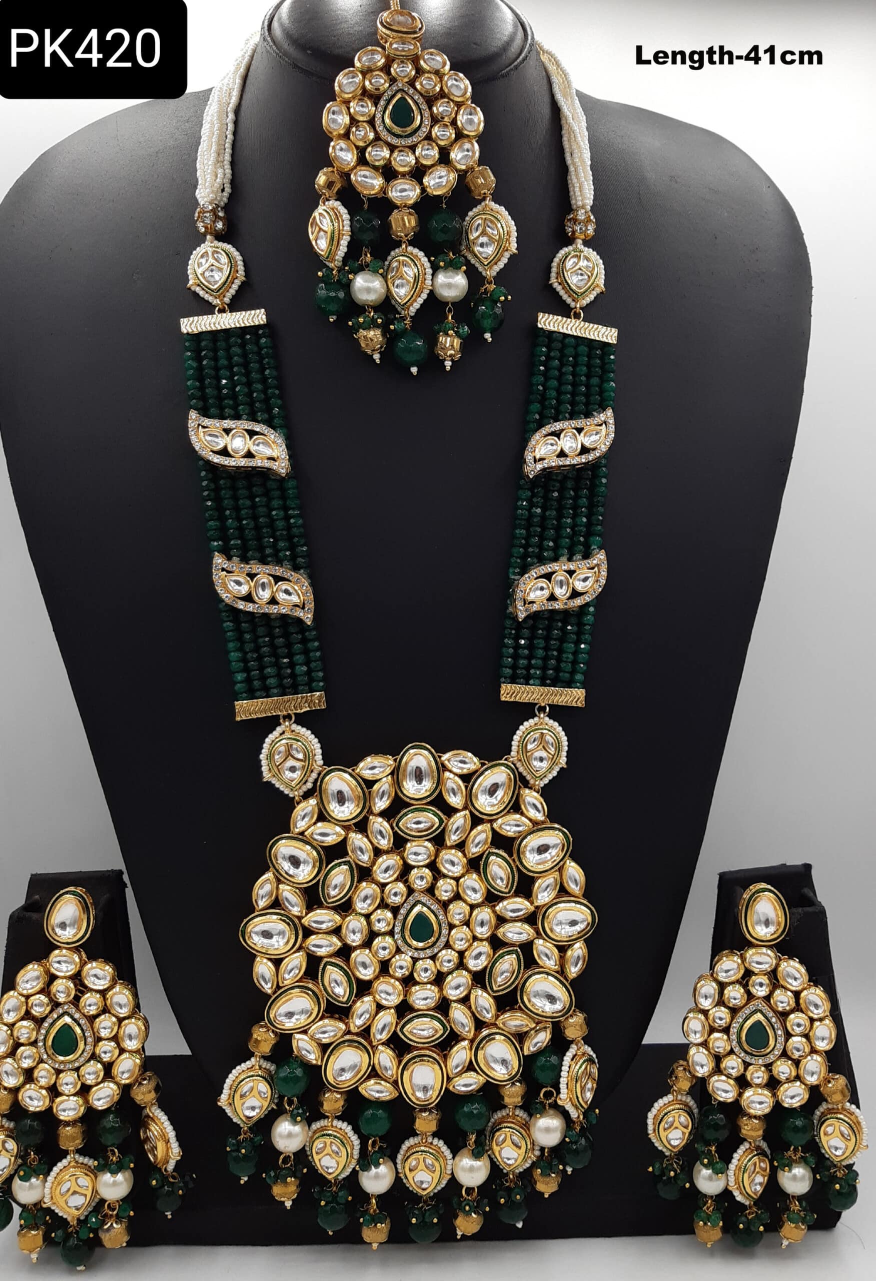 Dark green hot sale jewellery set