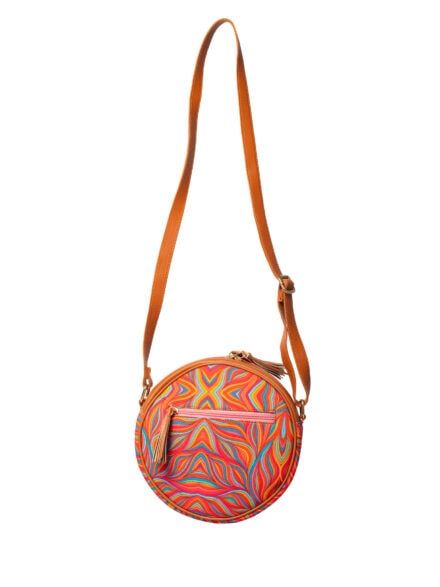 Multicoloured Patched Round Sling Bag