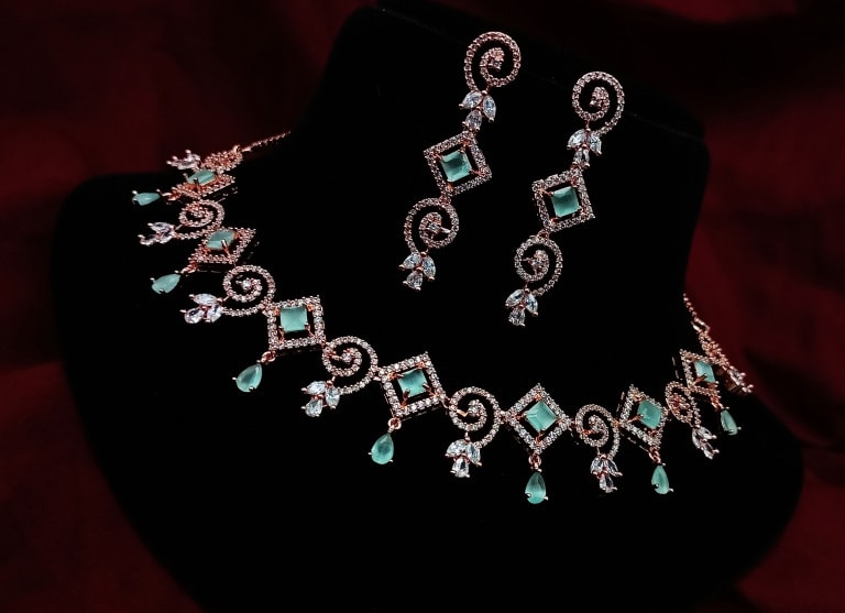 Mint green store costume jewellery