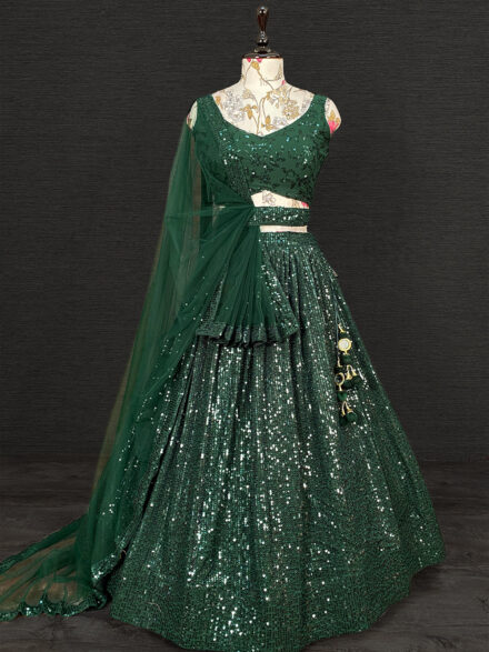 Buy Dark Green Designer Bridal Wedding Wear Lehenga Choli | Designer  Lehenga Choli