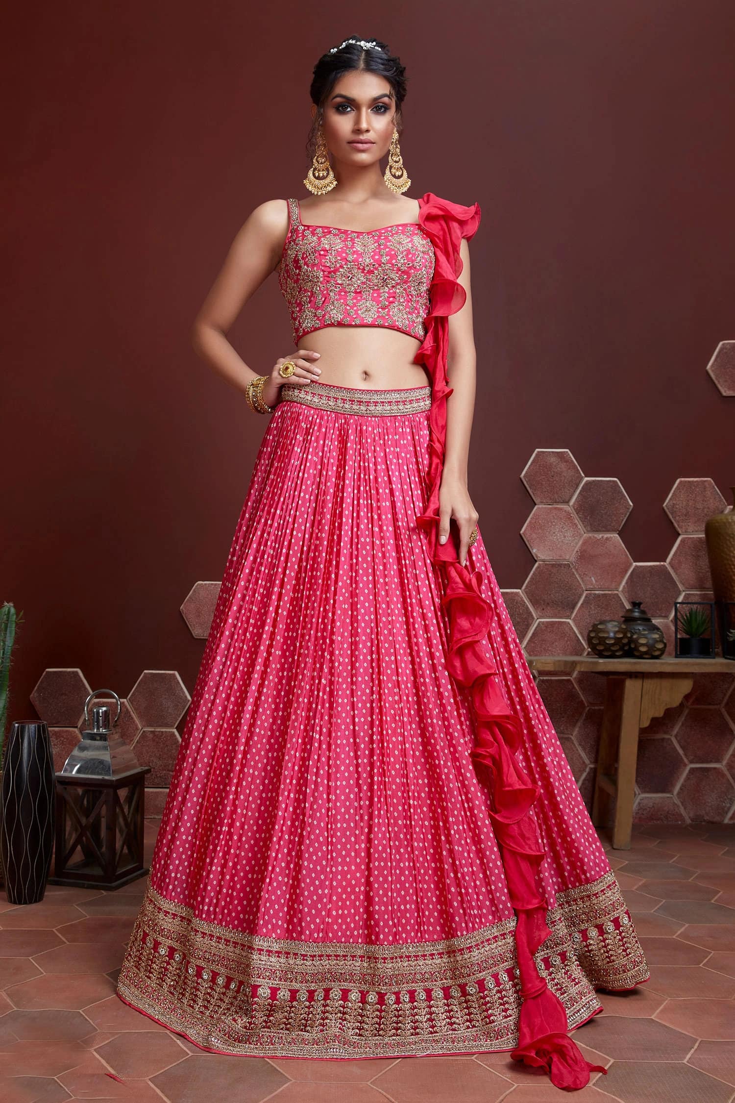 Shop Now Rani Pink Sequence Lehenga Choli in Soft Net With Dupatta –  Shopgarb Store