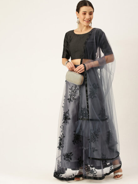 Grey Lehenga Cholis: Discover Charcoal Elegance at Zeel Clothing | Color:  Grey