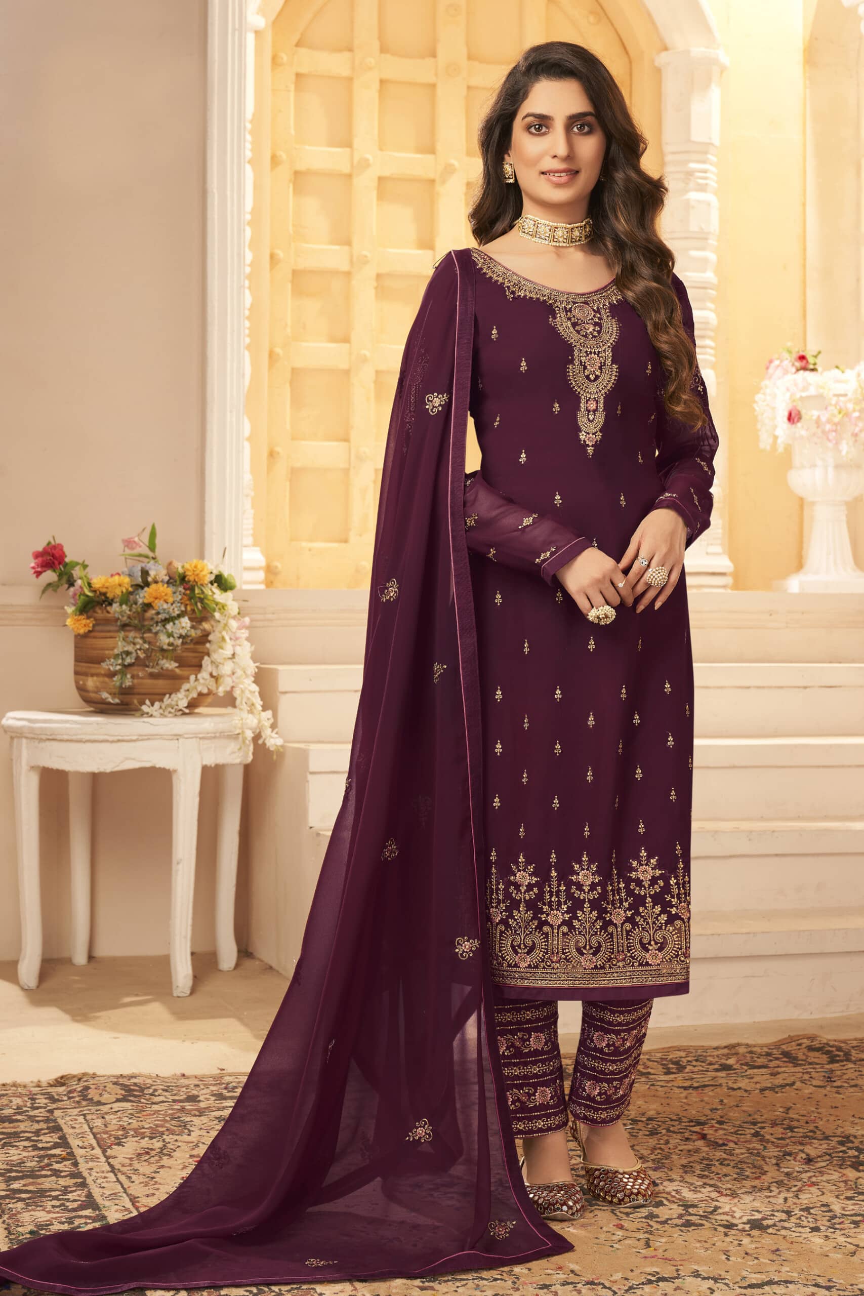 biba women's cotton straight salwar suit