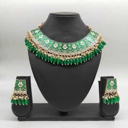 green meenakari necklace