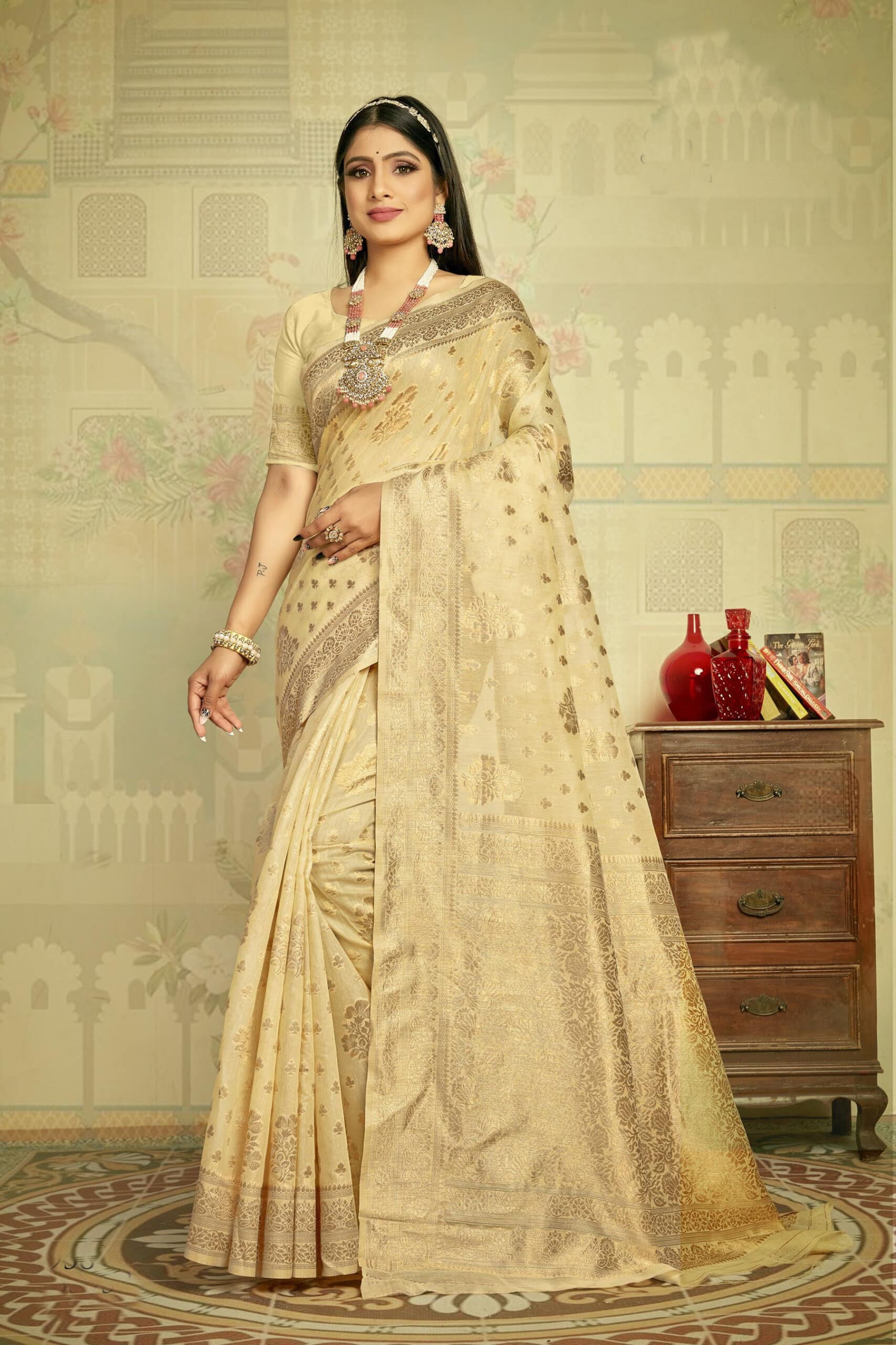 Buy Beige Sarees for Women by Suta Online | Ajio.com