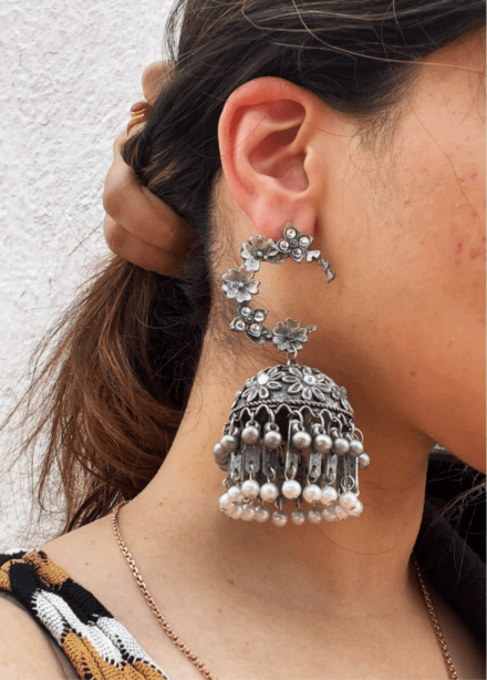 oxidised heavy earrings