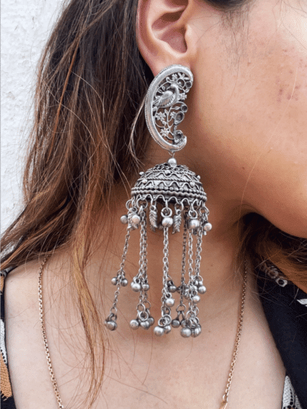 Indian Earrings For Women Oxidized Jhumka Big Long Tassel Bells Drop  Earrings Afghan Egypt Gypsy Turk Ethnic Jewelry - Dangle Earrings -  AliExpress