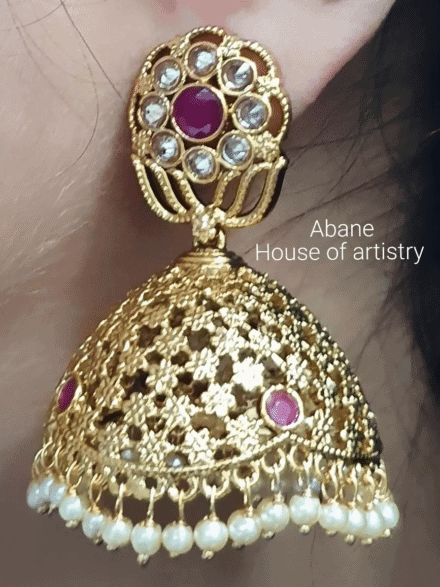 Lumibella Fashion Golden Big Jhumka Earrings design at Rs 1995/pair in  Chennai