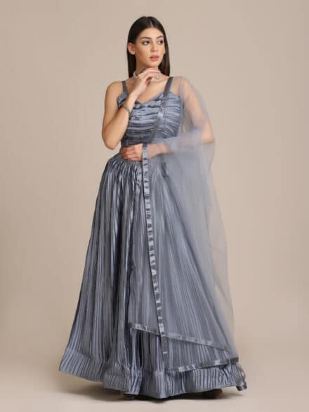 Slate Grey Designer Heavy Work Lehenga Choli - Indian Heavy Anarkali Lehenga  Gowns Sharara Sarees Pakistani Dresses in USA/UK/Canada/UAE - IndiaBoulevard