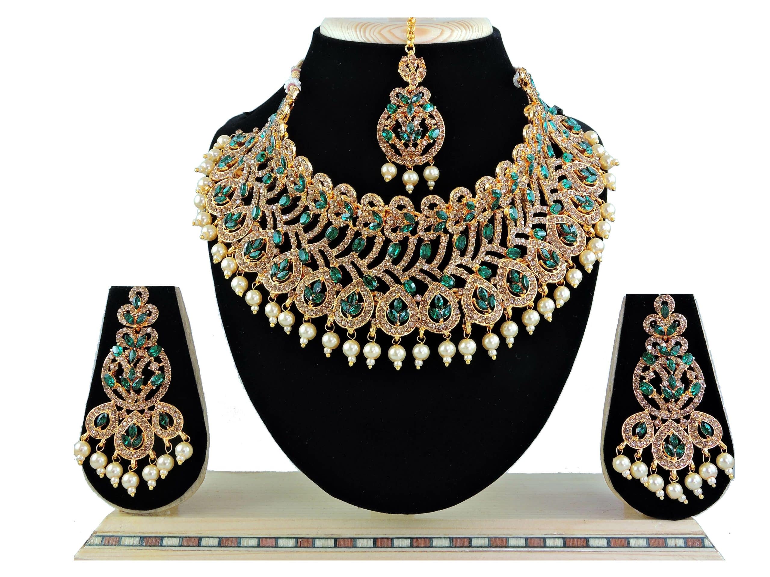 Green imitation deals jewellery