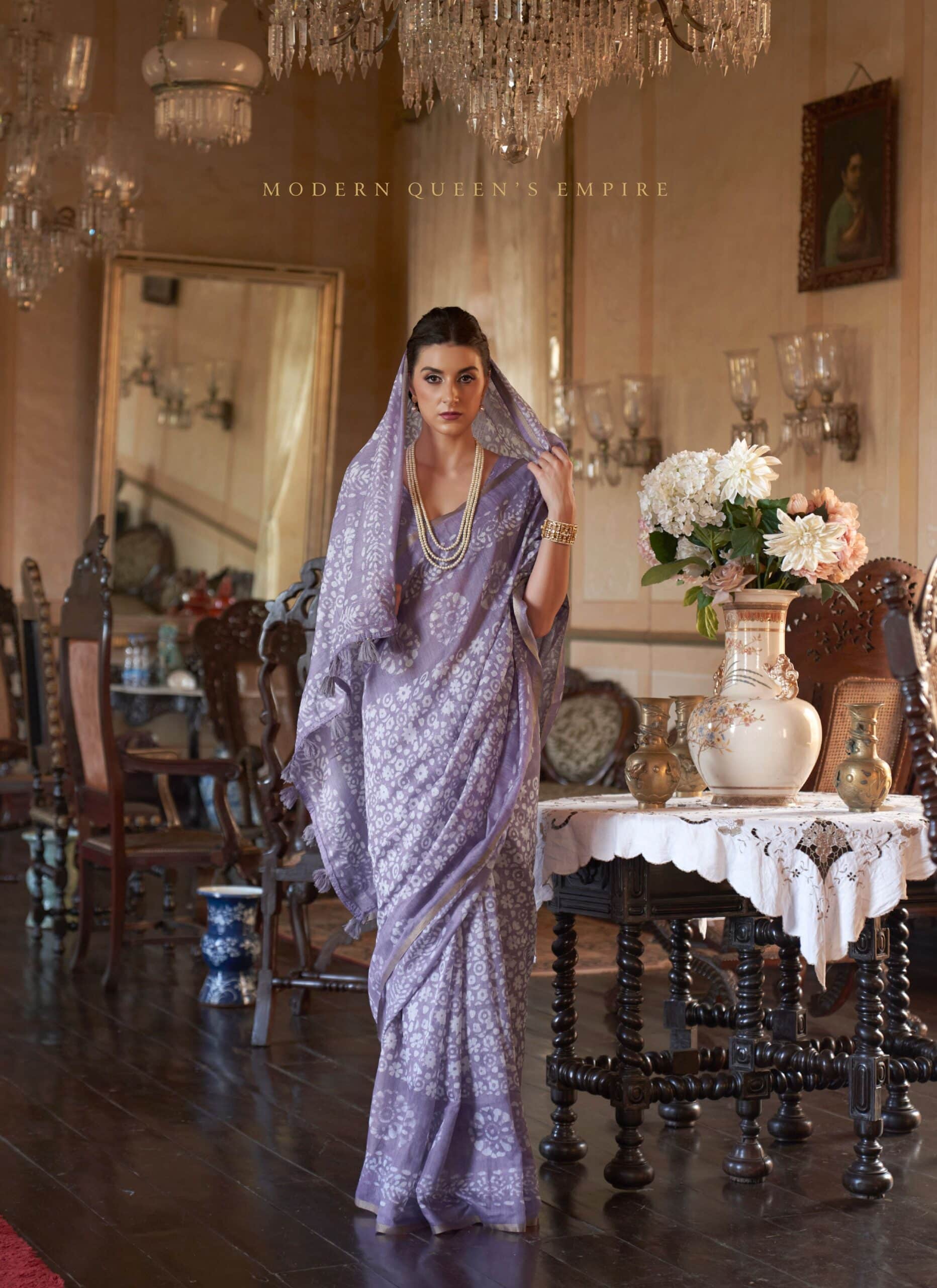 Buy Lavender Soft Cotton Saree Online – RODDUR