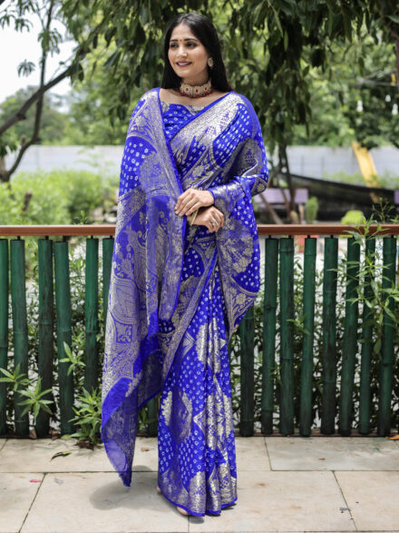 Royal Blue & Rama Dual Tone Colour Pure Soft Semi Silk Saree With Attr –  TULIP DESIGNER
