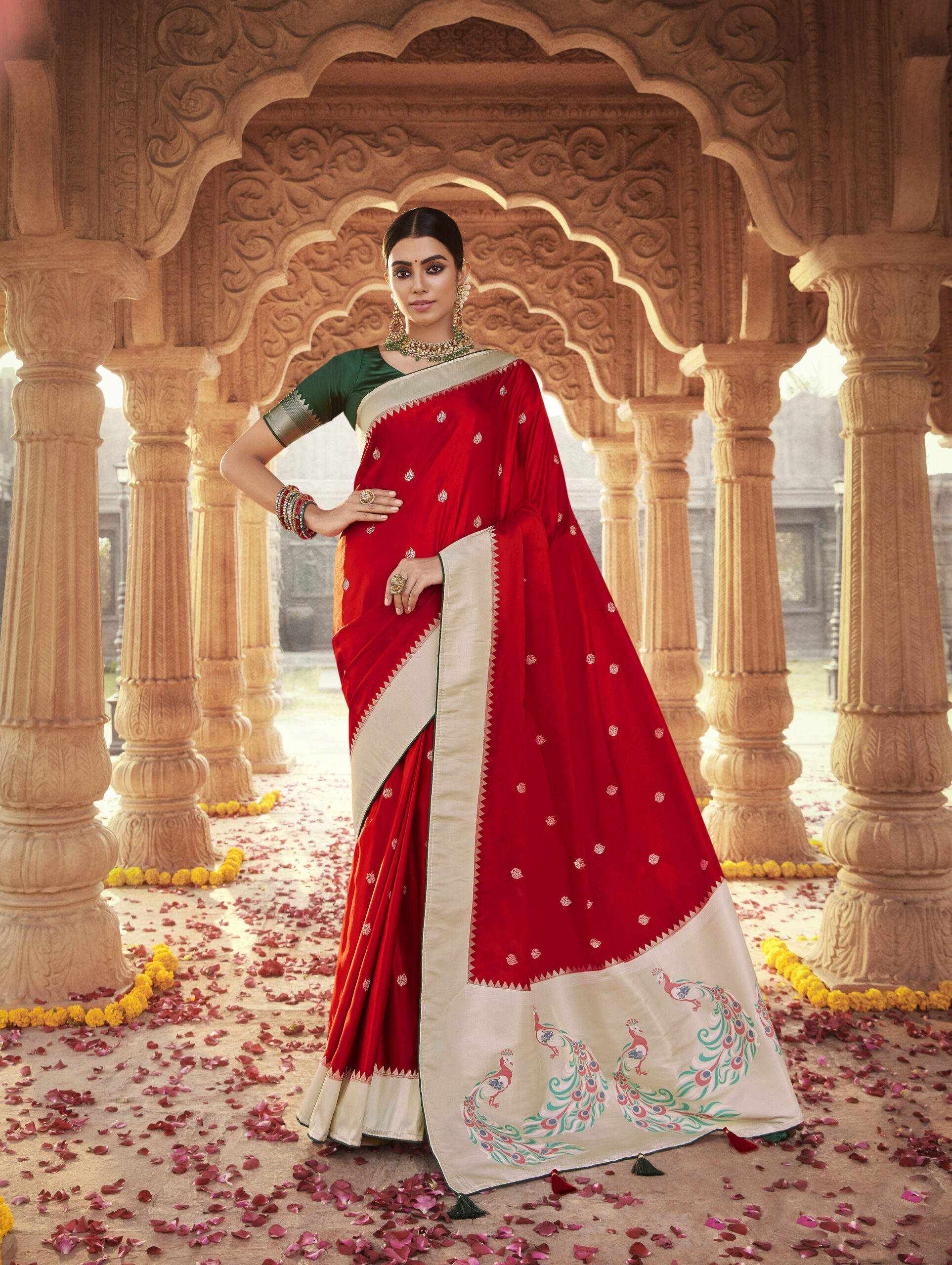 Latest Classic White Sarees With Red Border Served With a Twist!