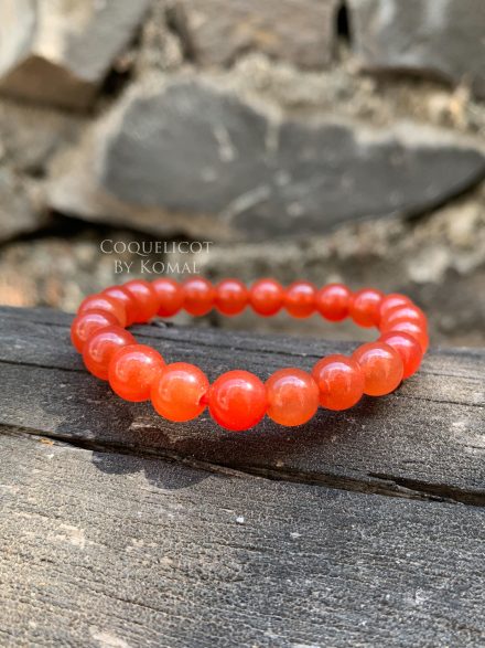 6mm Sterling Silver Bracelet with 5 Carnelian Beads – ARM CANDY COLLECTION
