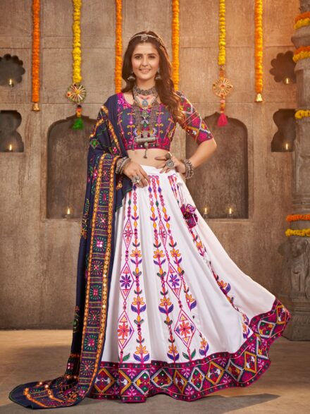Buy Pink and White Threadwork Sequin Lehenga With Matching Sequin Dupatta  Online in India - Etsy