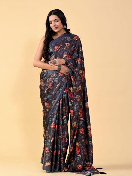 Buy AVANSHEE Self Design, Printed Bollywood Satin, Silk Blend Saree (Pack  of 2, White, Pink) Online at Best Prices in India - JioMart.