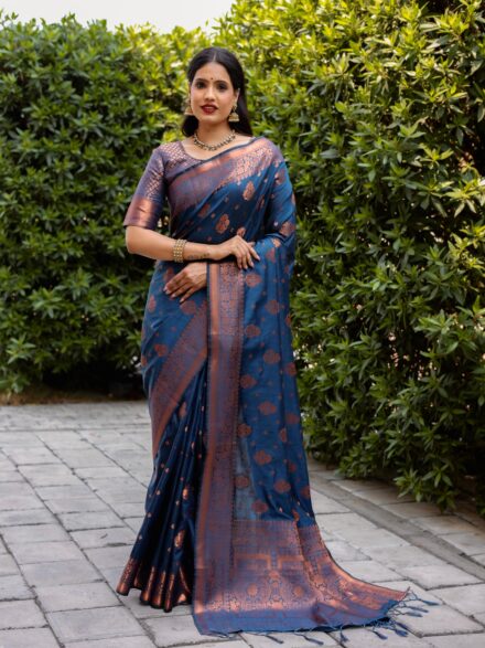 Royal Blue Soft Silk saree - SR12545