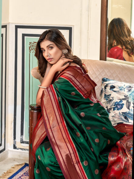 Green Paithani Silk Saree – Khushkar