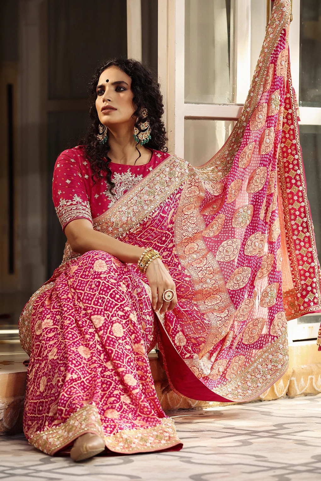Buy Beautiful Pink Weaving Banarasi Silk Wedding Wear Saree From Zeel  Clothing.
